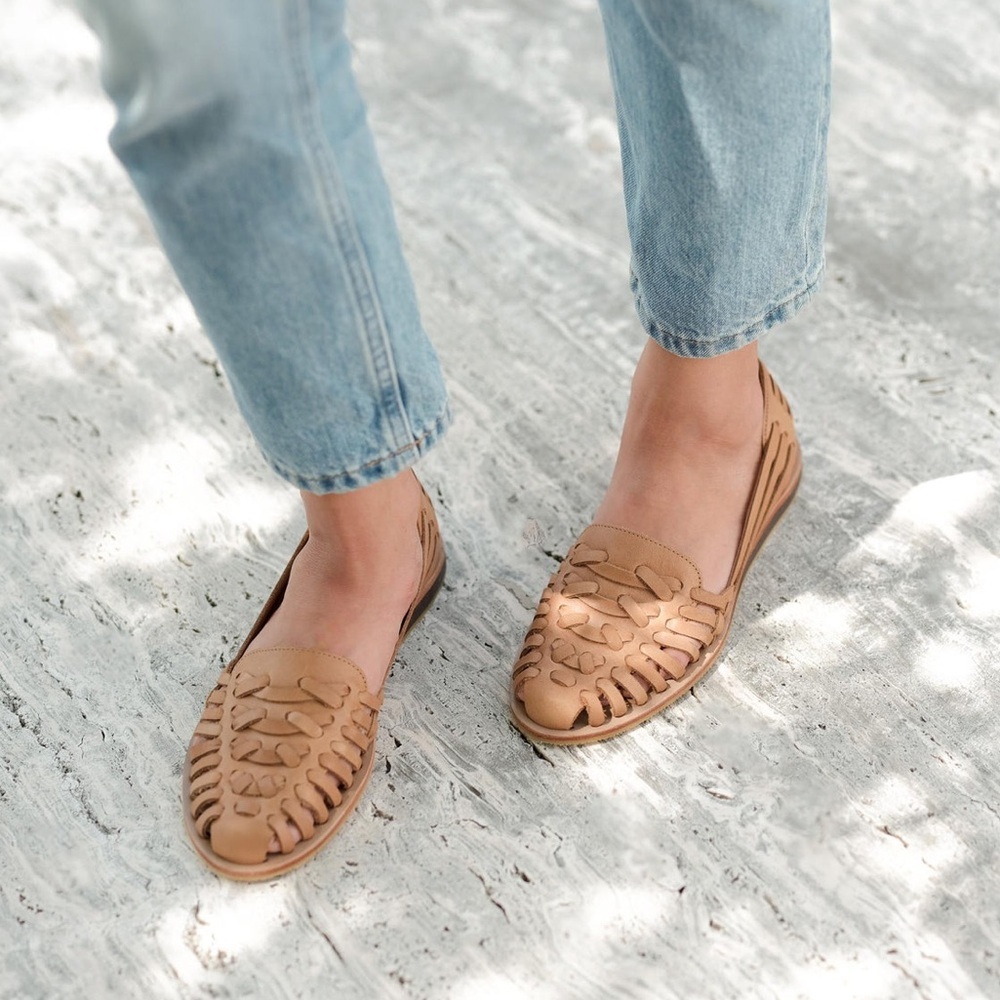 NWOT Nisolo Women's Huarache Sandal Almond Tan‎ Leather 9.5